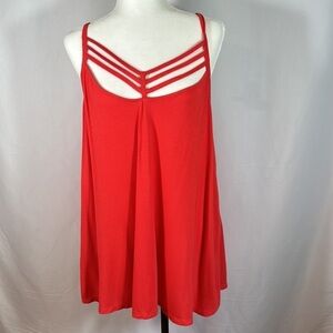 Torrid Red Lattice Strappy Tank Top